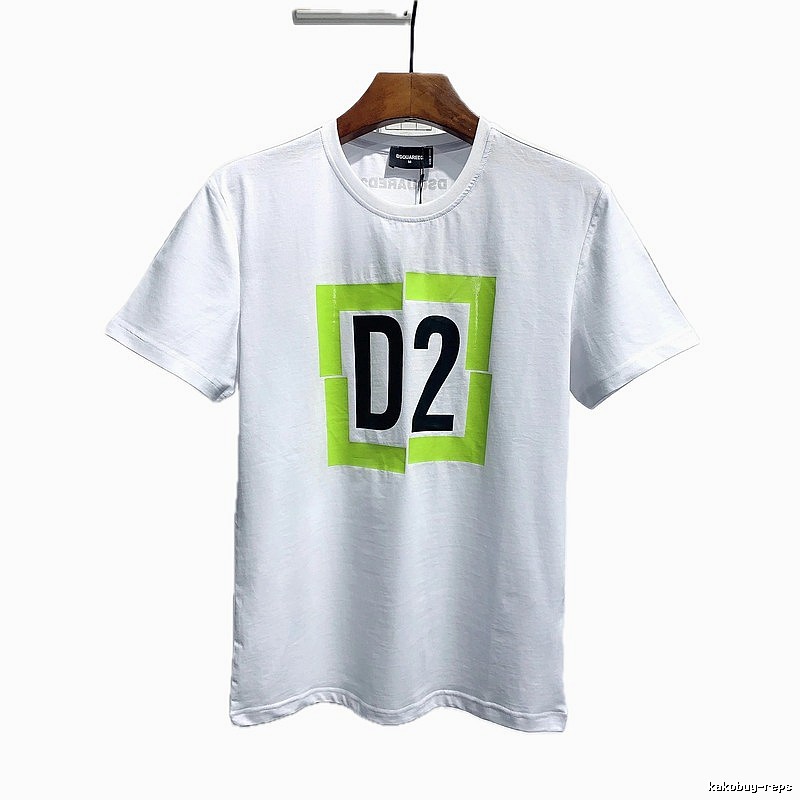 DSQ D2 Streetwear Brand White Casual Short-sleeve T-shirt