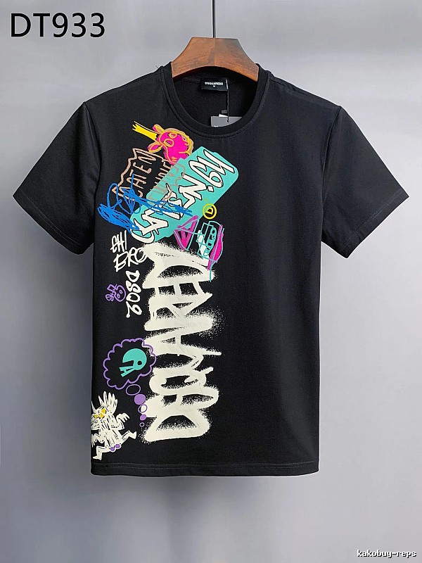 DSQ Graffiti Street Style Black Short-sleeve T-shirt
