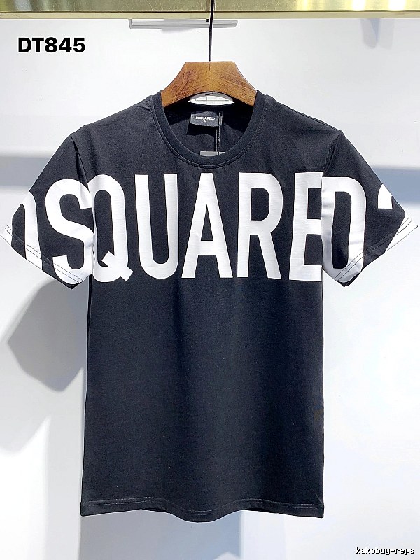 DSQ Trendy Cool Large Letter Printed Black Short-Sleeve T-Shirt