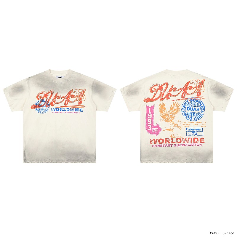 DUAA Falcon Print Vintage Style Off-White T-shirt