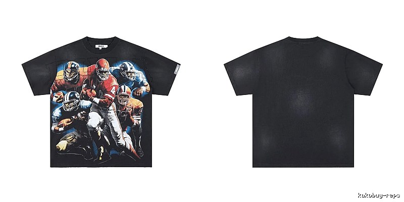DUAA Rugby Print Retro Black T-Shirt