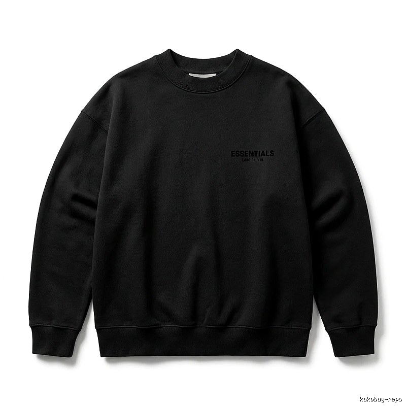 ESSENTIALS minimalist style black sweatshirt
