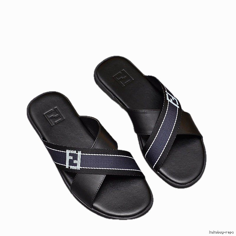 Fendi Double F Casual Style Black Slides
