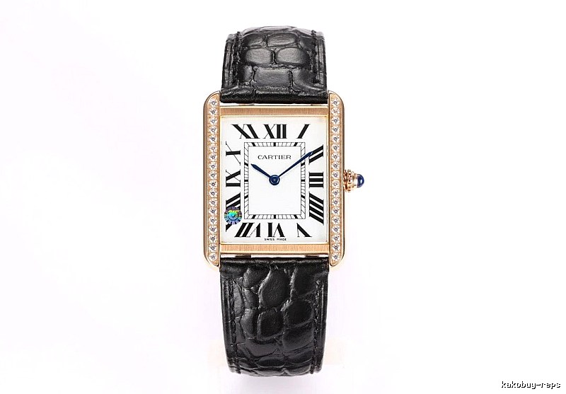 Gifting Cartier Tank-Style Dress Watch - Rose Gold And Black