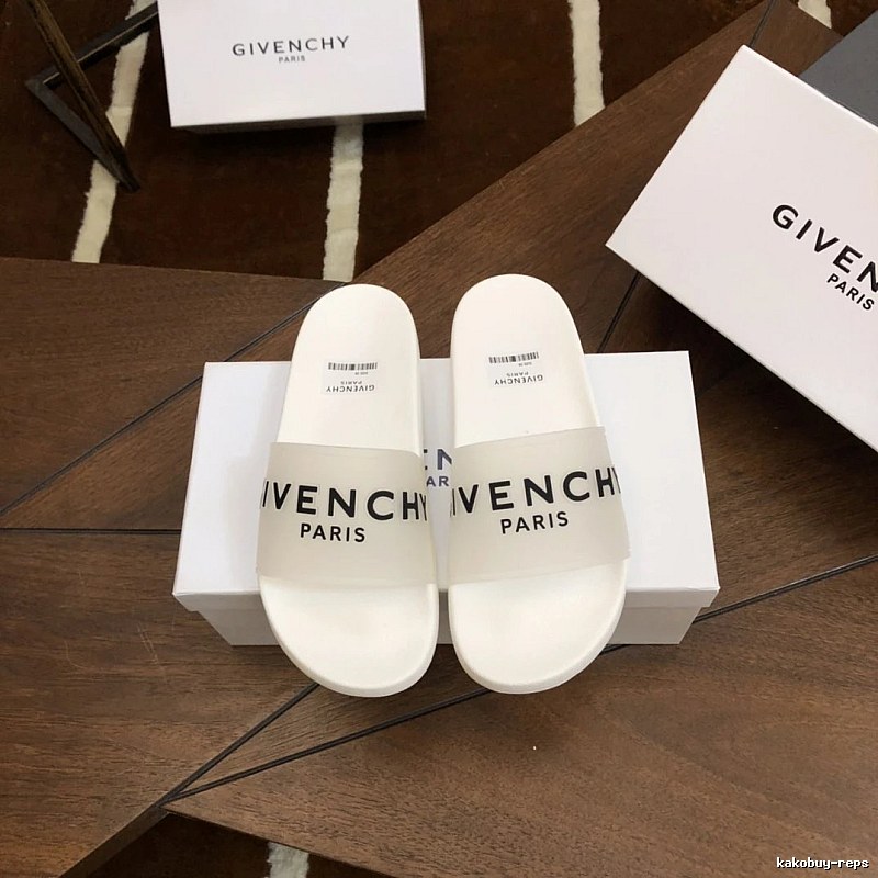 Givenchy Letter-Print Casual Style White Slide Sandals