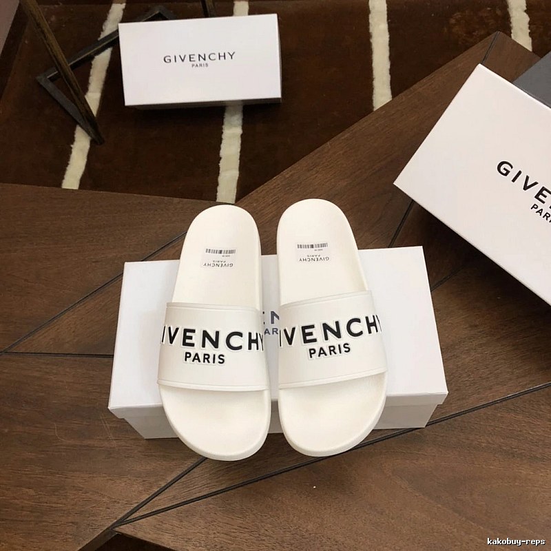 Givenchy Letter Print Minimalist Style White Slippers