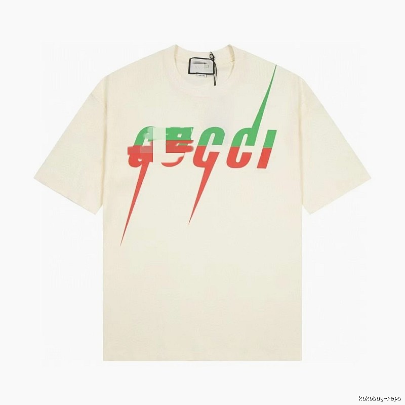Gucci Color-block Print Casual Style Off-white Short-sleeve T-shirt