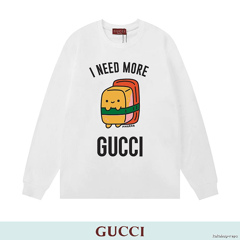 Gucci Long Sleeve Sweatshirt with White Long Sleeve Sweatshirt with