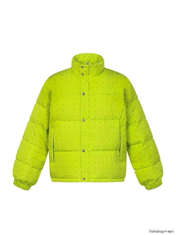 Gucci-printed trendy fluorescent green down jacket