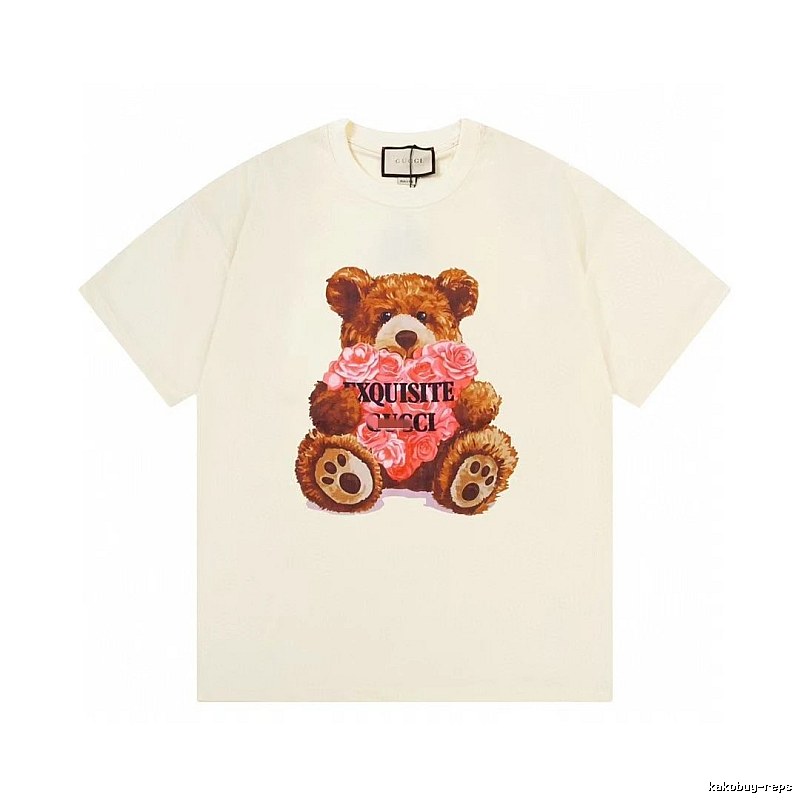 Gucci Teddy Bear Print Casual Off-white T-shirt