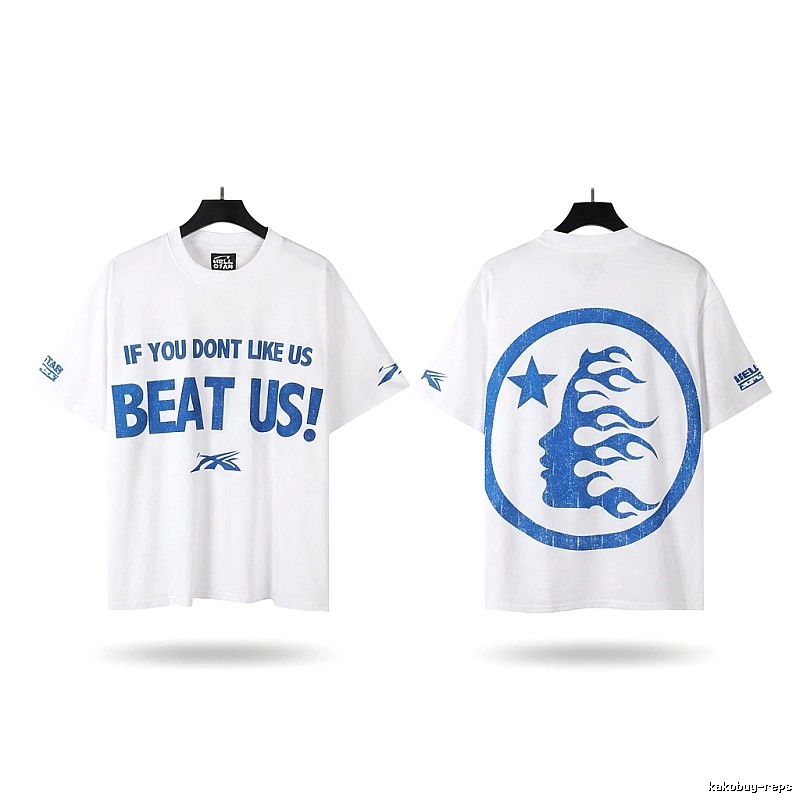 Hellstar Blue and White Street Style T-shirt
