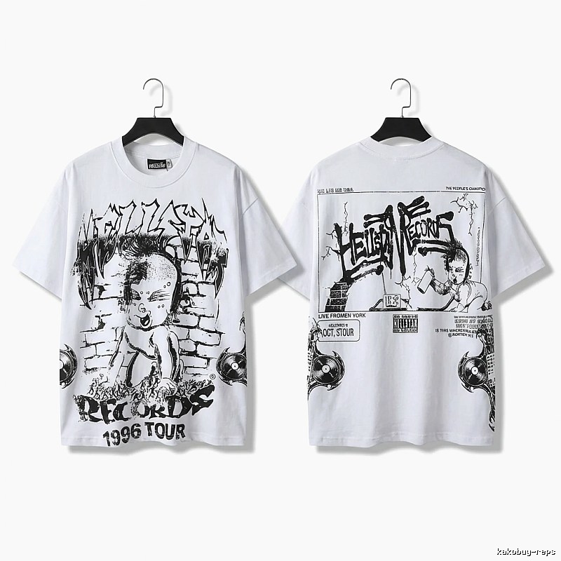 Hellstar graffiti-style white T-shirt