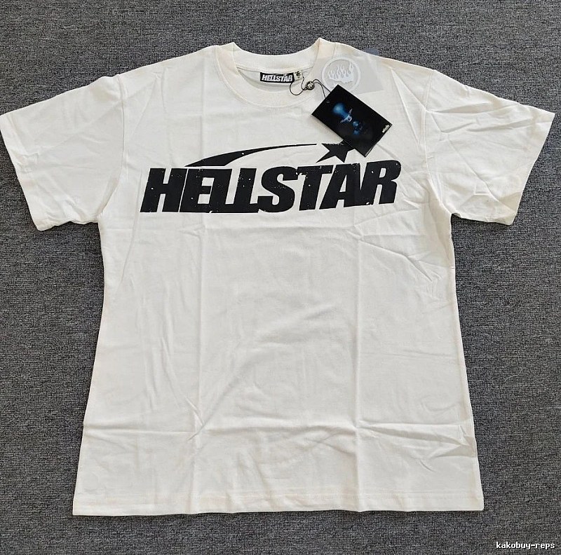 Hellstar Letter Print Street Style Off-white T-Shirt