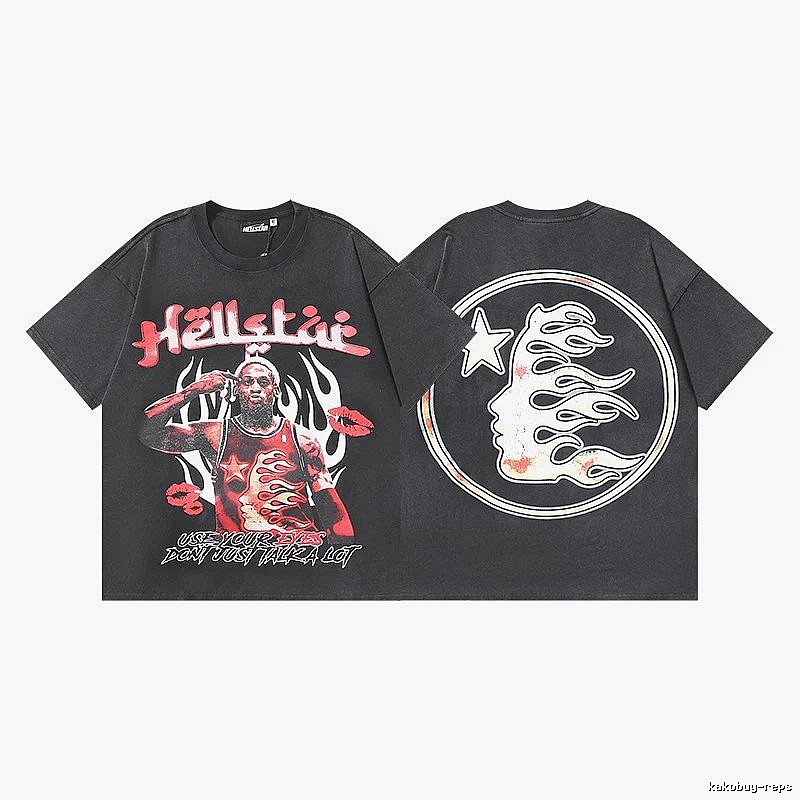 Hellstar Rodman Print Vintage Distressed Black T-shirt