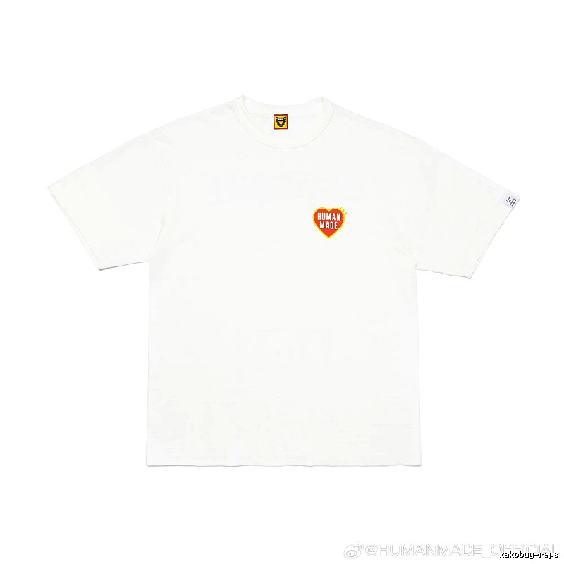 HUMAN MADE Heart Print Japanese Streetwear White T-Shirt
