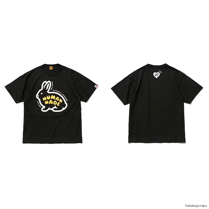 Human Made Streetwear Heart logo T-shirt Black Green Human with Practical Shape