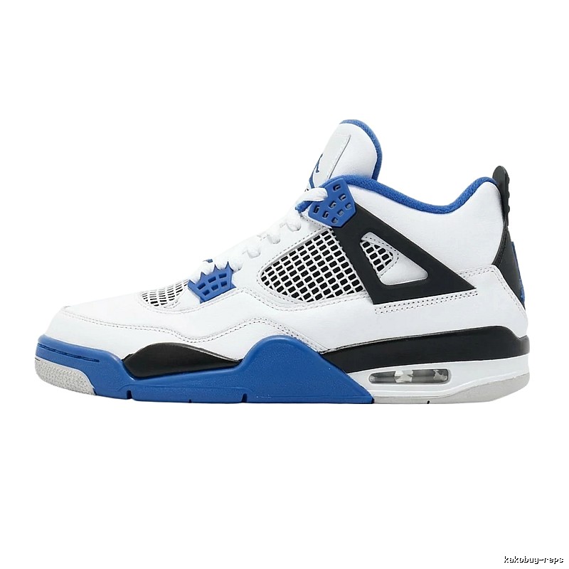 Jordan 4 Blue-White-Black Athletic Shoes