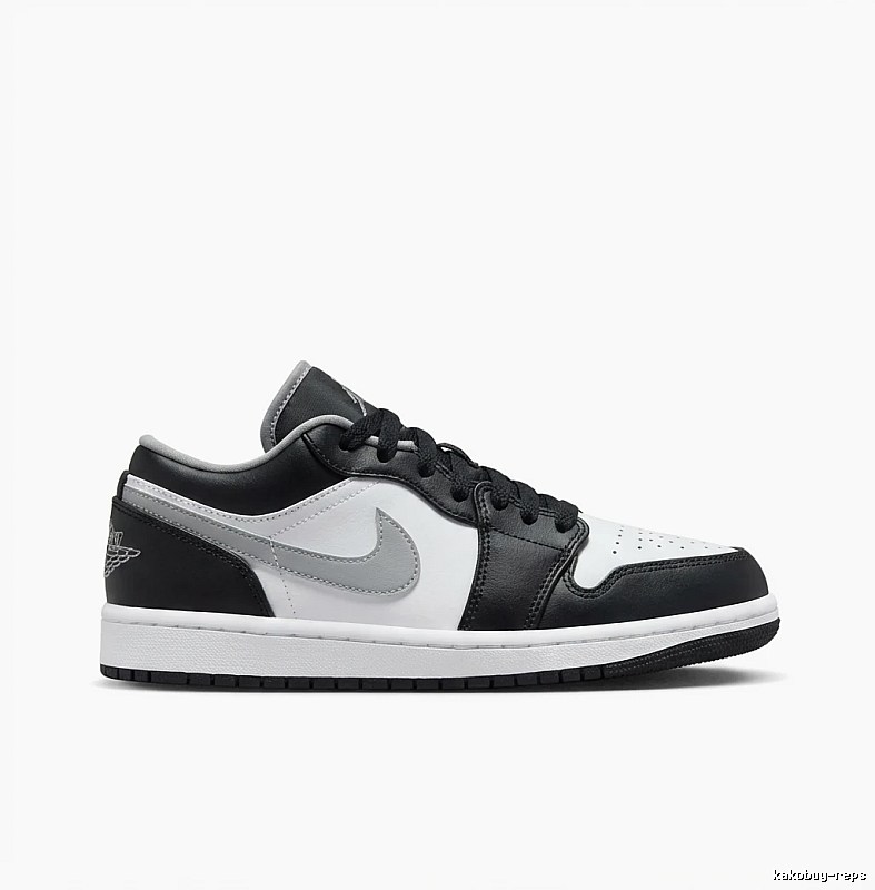 Jordan AJ1 Low-Top Black, White and Grey Sports Shoes