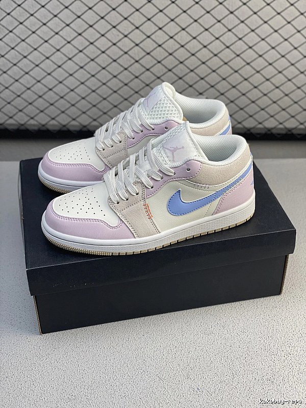 Jordan Low-Top Sneakers, White and Pastel and Clean Low Profile