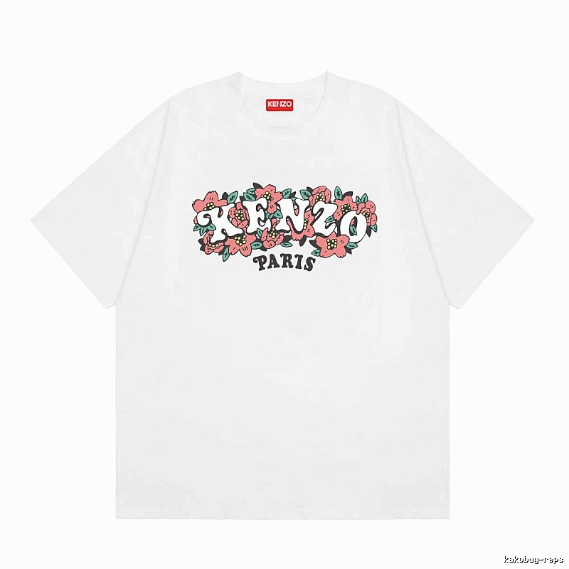 KENZO Floral Collection Street Style White Short-sleeve T-shirt