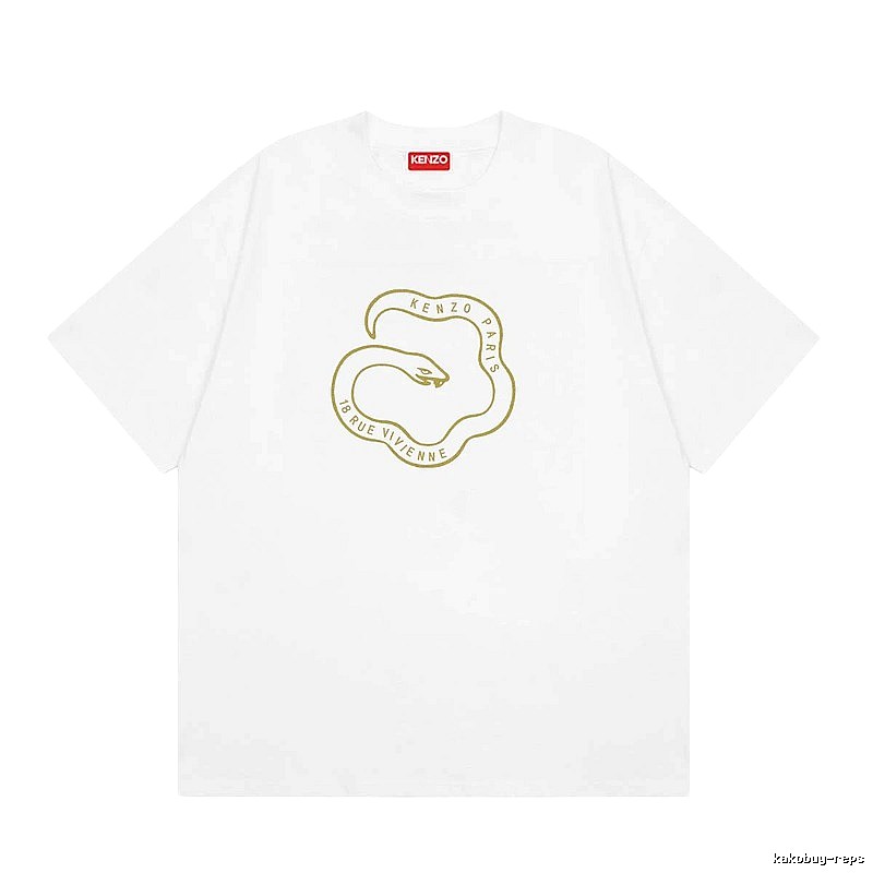 KENZO Spirit Snake Print Casual Style White T-Shirt