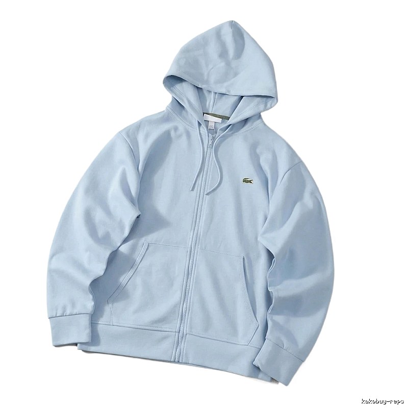 Lacoste simple style light blue hoodie