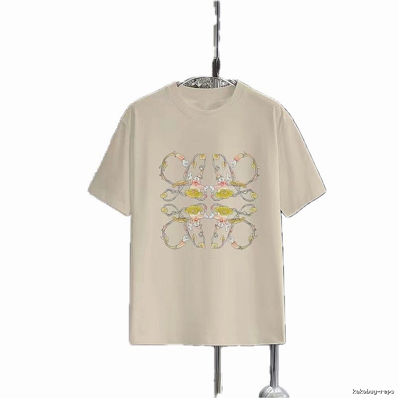LOEWE Floral Print Casual Off-white T-shirt