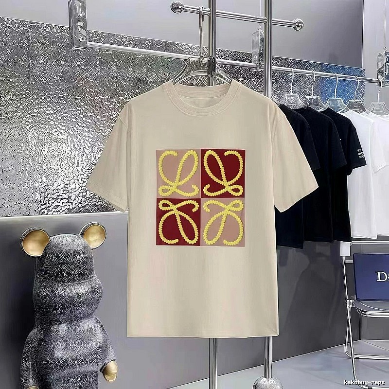 LOEWE Logo Collection Casual Style Beige T-Shirt