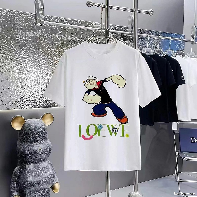LOEWE Popeye Cartoon Casual White T-Shirt
