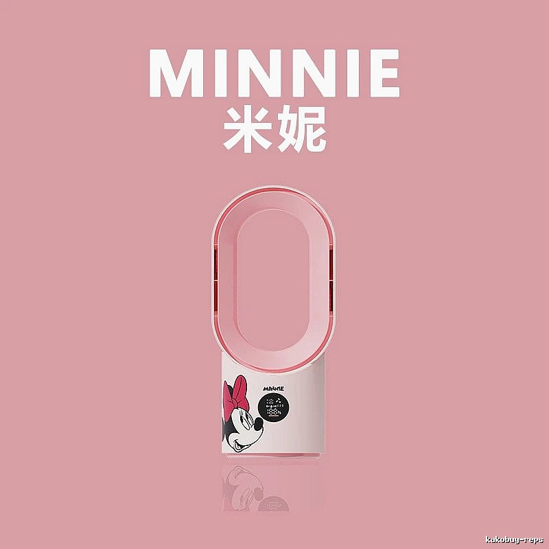Lotso Office Fan Misting Bladeless Fan Minnie Character Misting Bladeless Smart Control Oscillation Digital Display Long Runtime Two Mist Levels