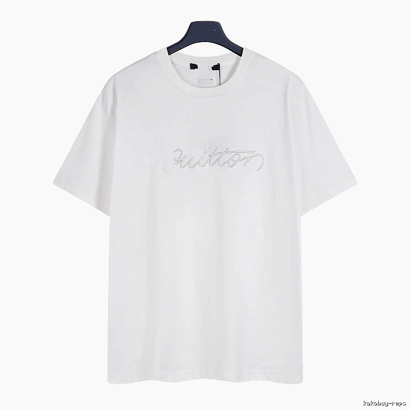 Louis Vuitton Embroidered Minimalist Style White Short-sleeve T-shirt