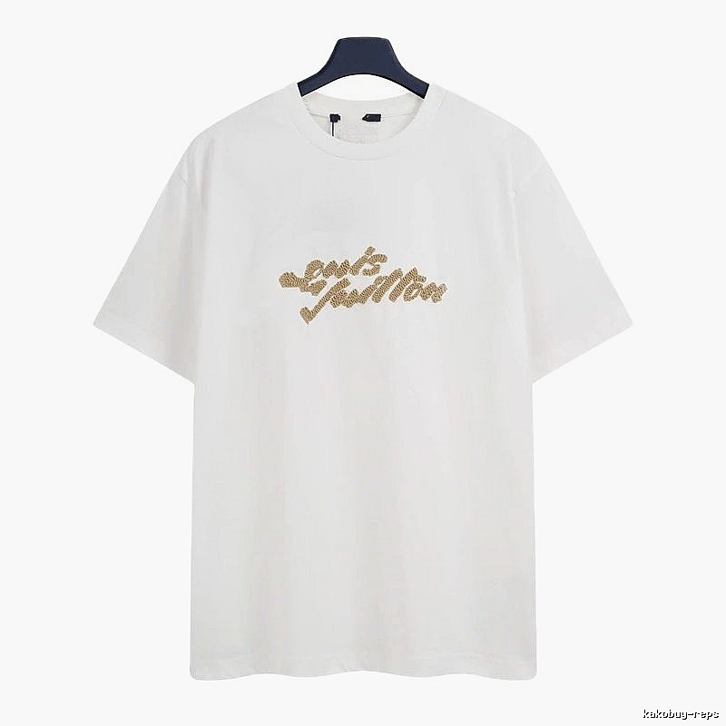 Louis Vuitton Flocked Casual Style White Short-Sleeve T-Shirt