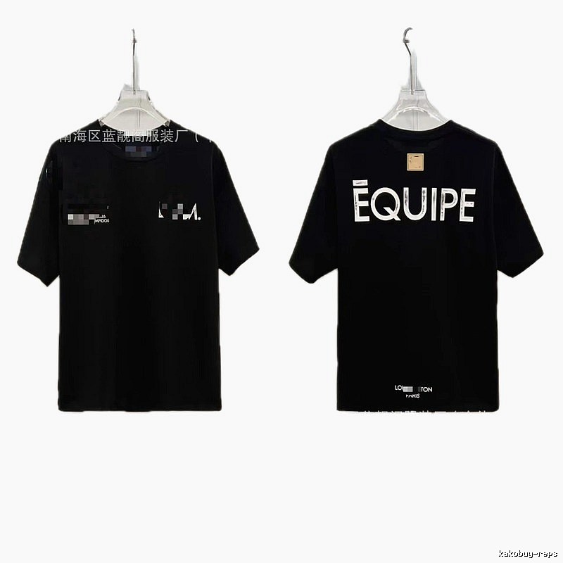 Louis Vuitton Letter Print Cool Trendy Style Black T-Shirt