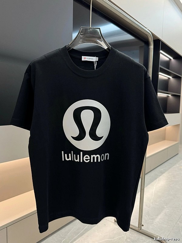 lululemon Printed Casual Sports Style Black T-Shirt