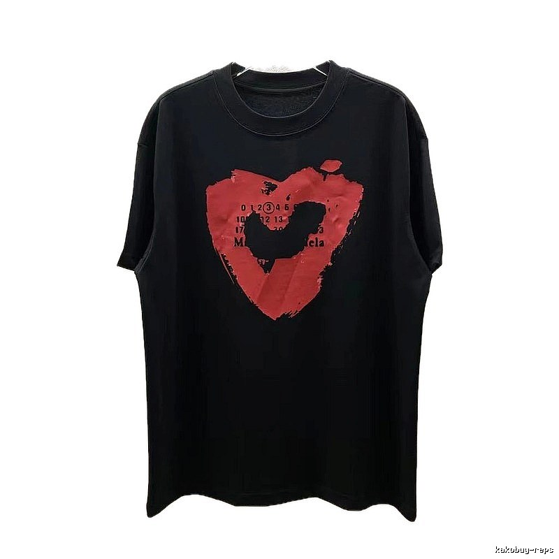 Maison Margiela Heart Print Cool Black T-Shirt