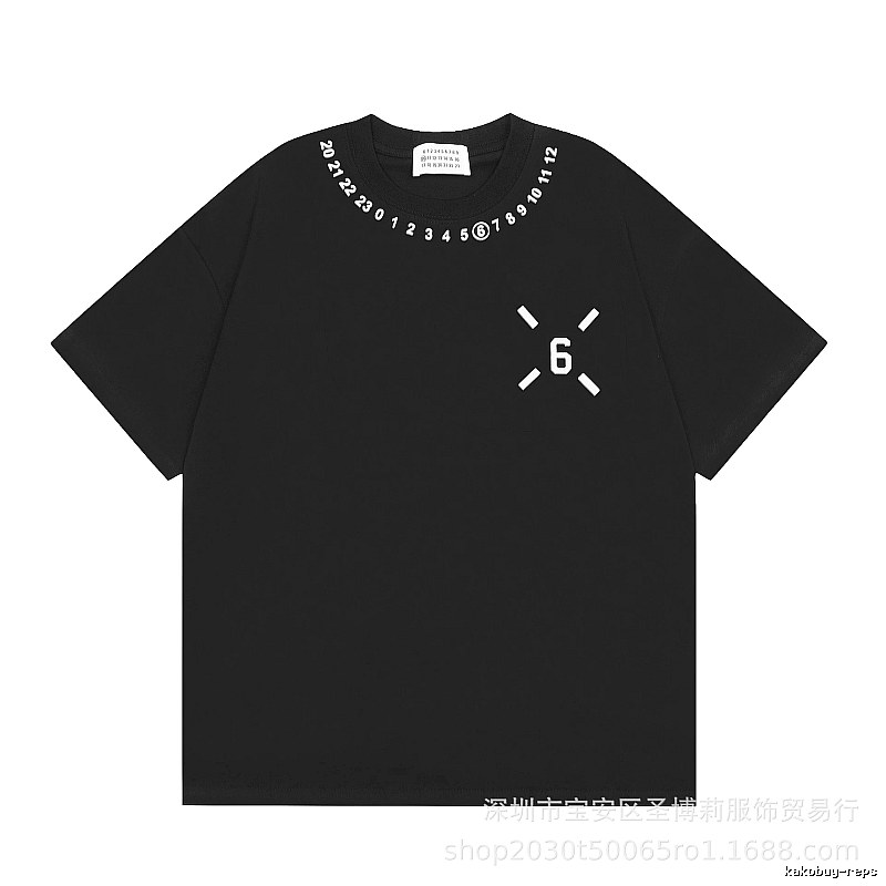 Maison Margiela MM6 Streetwear Style Black Short-sleeve T-shirt