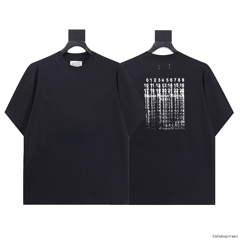 Maison Margiela Number Series Street Style Black T-shirt