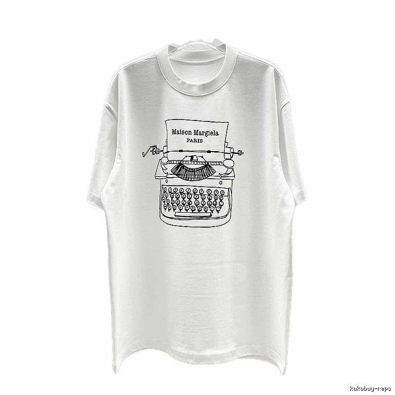 Maison Margiela Vintage Typewriter Style White T-Shirt