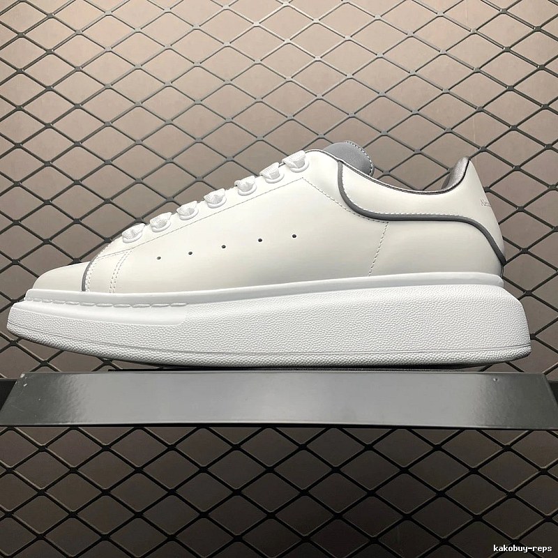 McQueen Oversized Sneakers in White and Black, Finished with Raised Sole Edge