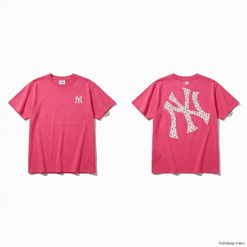 MLB Trendy Brand Print Style Rose Red T-shirt