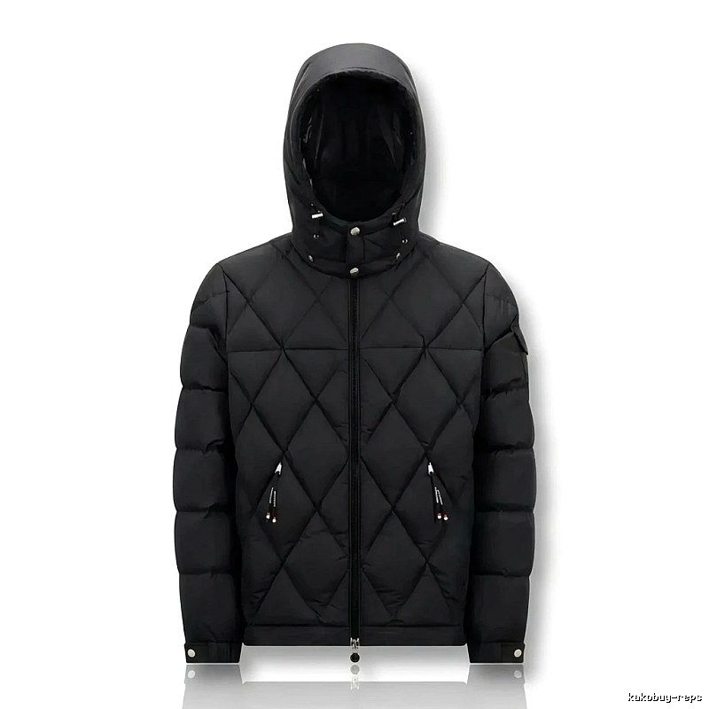 Moncler diamond-check trendy and cool style black down jacket
