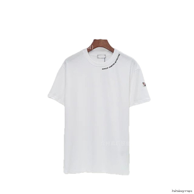 Moncler Embroidered Casual Style White Short-sleeve T-shirt