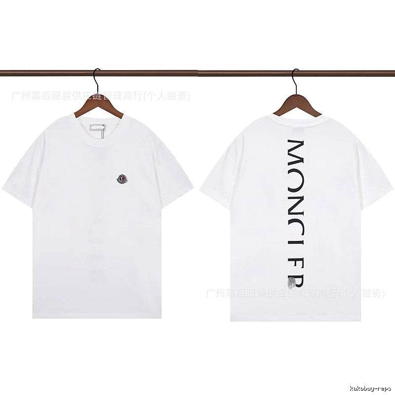 Moncler Letter Print Trendy Style White T-Shirt