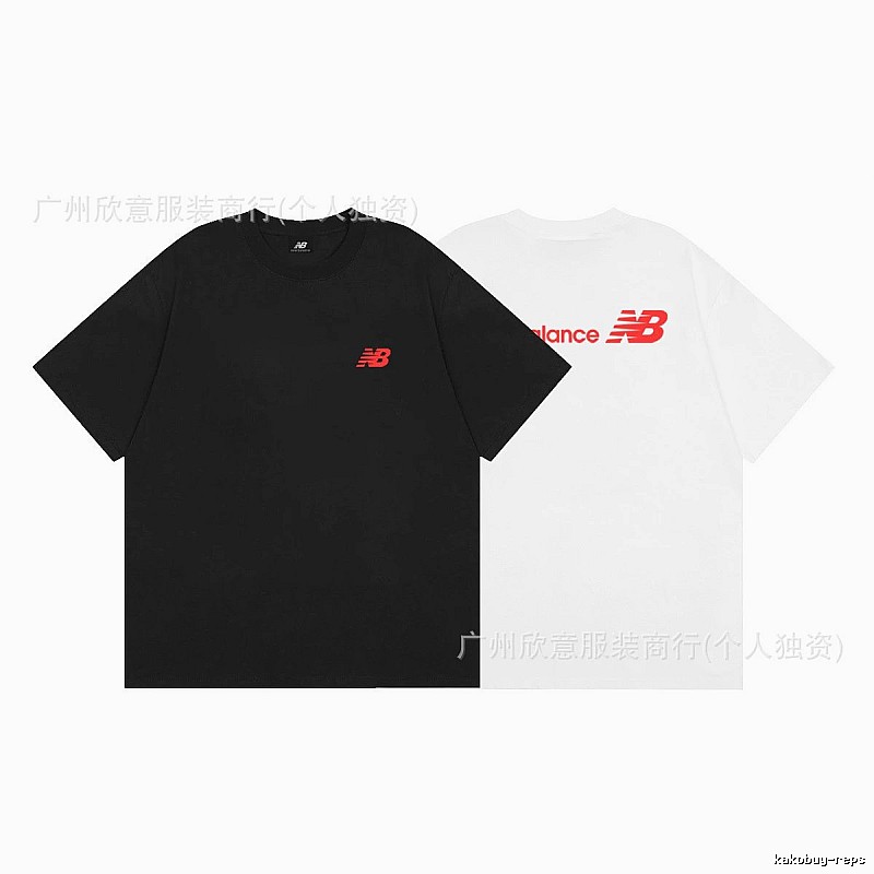 New Balance Casual Trendy Black & White Short-sleeve T-shirt