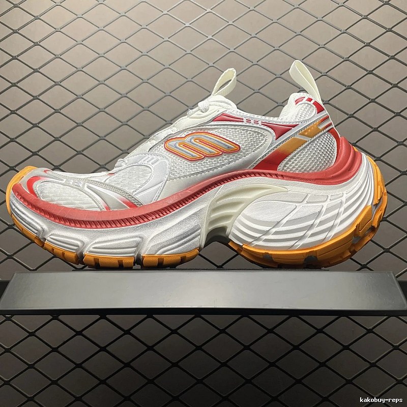 New Balance Gray and Orange Chunky Runners, Technical Side Panels