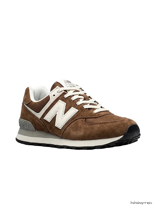 New Balance retro-style brown and white sports shoes