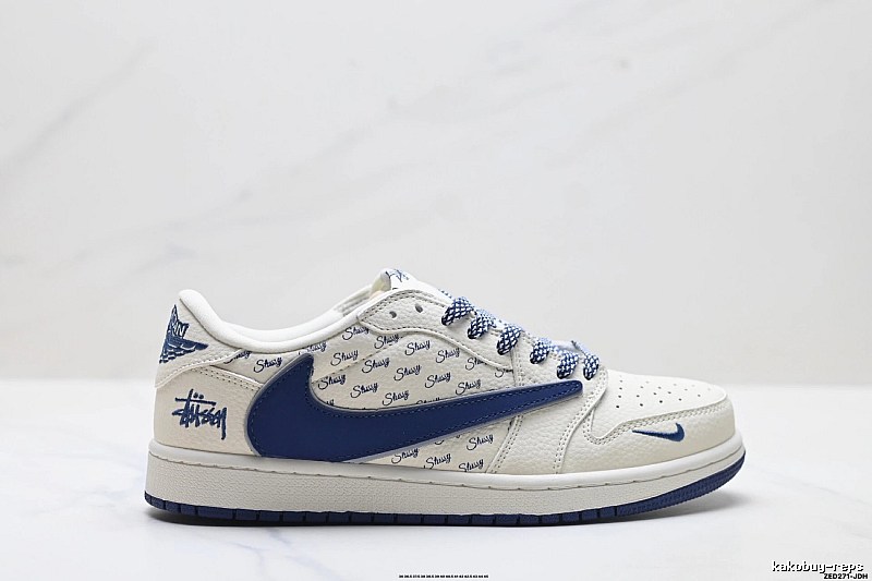 Nike Air Jordan 1 Trendy Style White and Blue Shoes