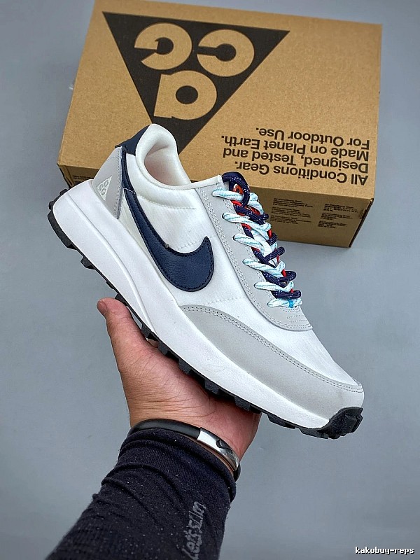 Nike White and Blue Running Shoes, Mixed Panel Finish