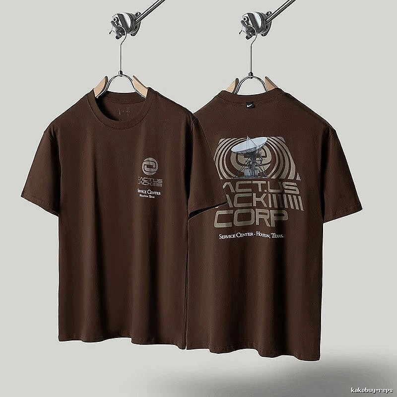 Nike x TS Co-branded Streetwear Brown Printed Short-sleeve T-shirt