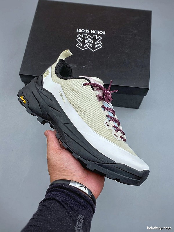Norda Trail Runners in Cream and Black with Treaded Trail Sole